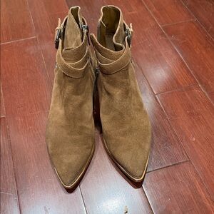 Marc Fisher Tan Suede Ankle Booties